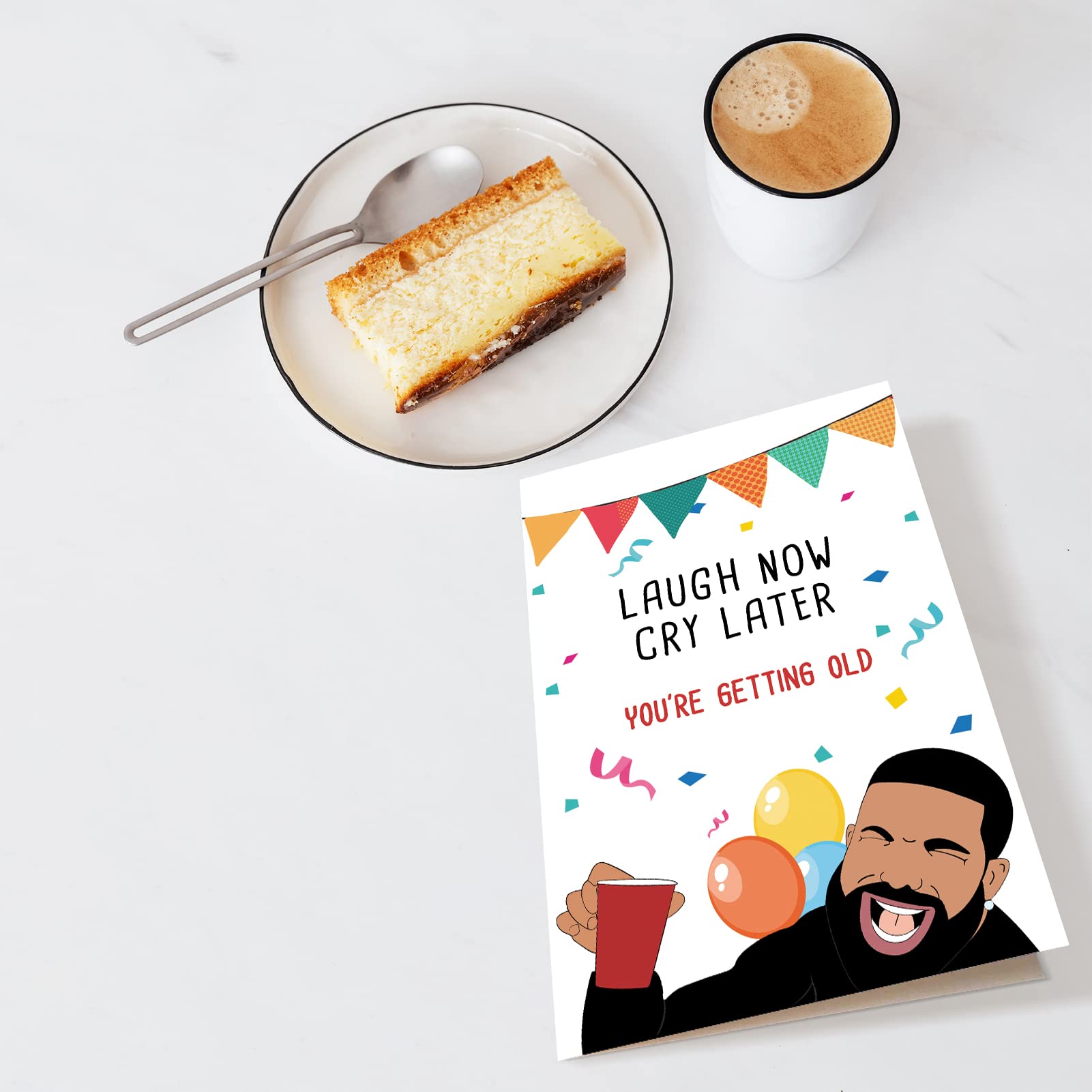 Chenive Funny Drake Happy Birthday Card, Hilarious Birthday Greeting Card for Him Her, Laugh Now Cry Later, You Are Getting Old Bday Card