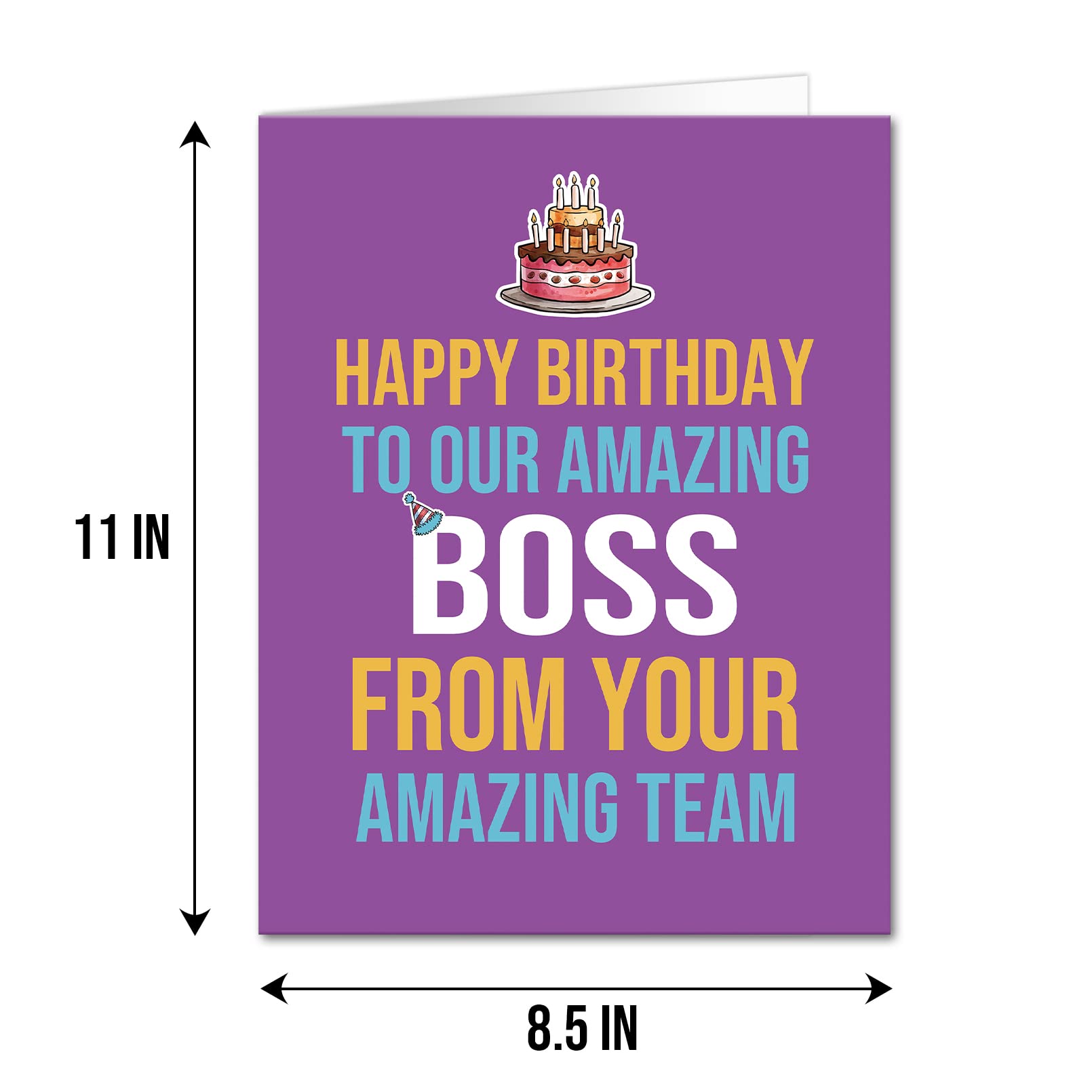 Qiliji Big Birthday Card for Boss, Happy Birthday Card from Your Amazing Team, Boss Birthday Party, Jumbo Bday Card