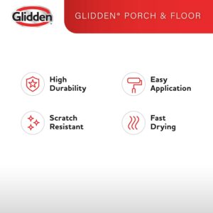 Glidden Grab-N-Go Porch and Floor Interior/Exterior Paint, 1 Gallon, Satin, Brown, Scratch Resistant, 128 Fl Oz (Pack of 1)