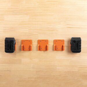 Crtbelfy Battery Holder for Ridgid AEG 18V Hyper Lithium Battery Wall Mount Battery Storage for Work Van, Shelf, Toolbox -5 Pack