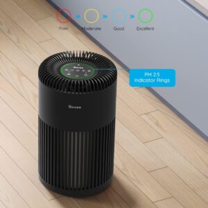 Govee Air Purifiers for Home Large Room Up to 1524 Sq.Ft, WiFi Smart Air Purifier with PM2.5 Monitor for Wildfire, H13 True HEPA Air Purifier for 99.97% Smoke, Pet Hair, Odors, 24dB Large Air Purifier