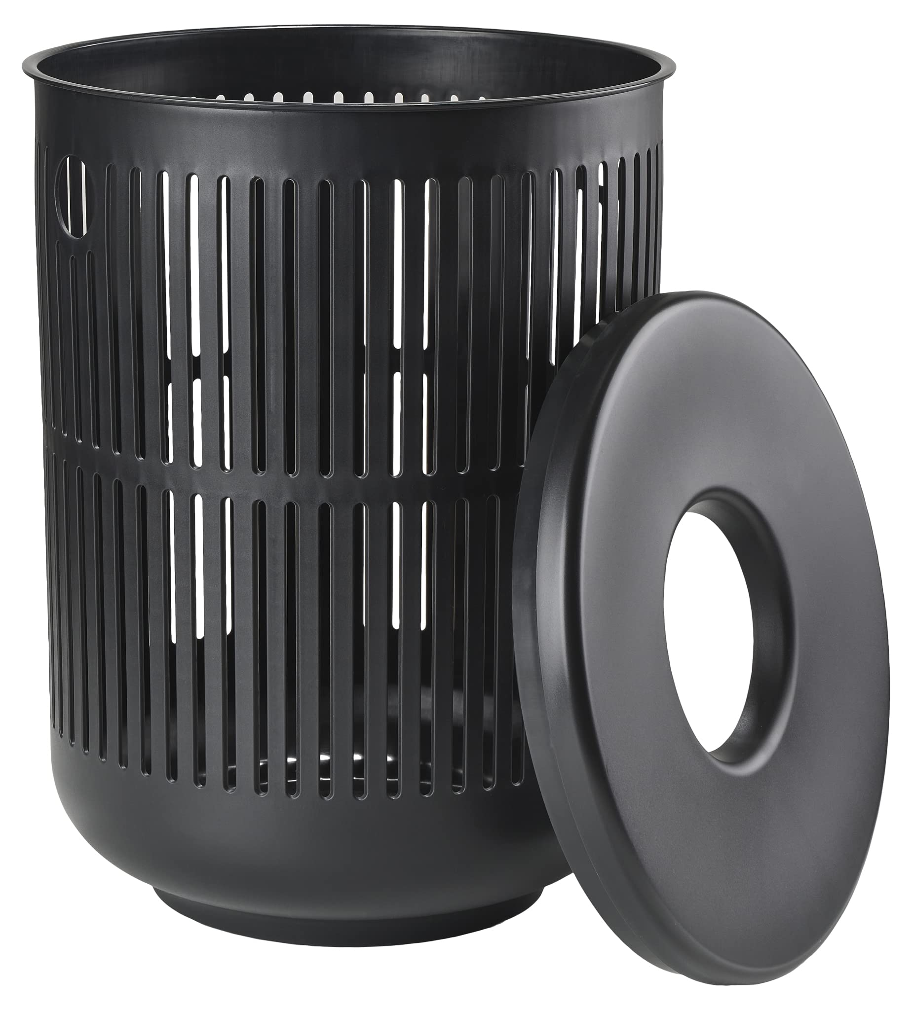 Zone Denmark Laundry Basket - Elevate Your Laundry Routine with Style and Functionality, Black 16.14x16.14x21.65 inches