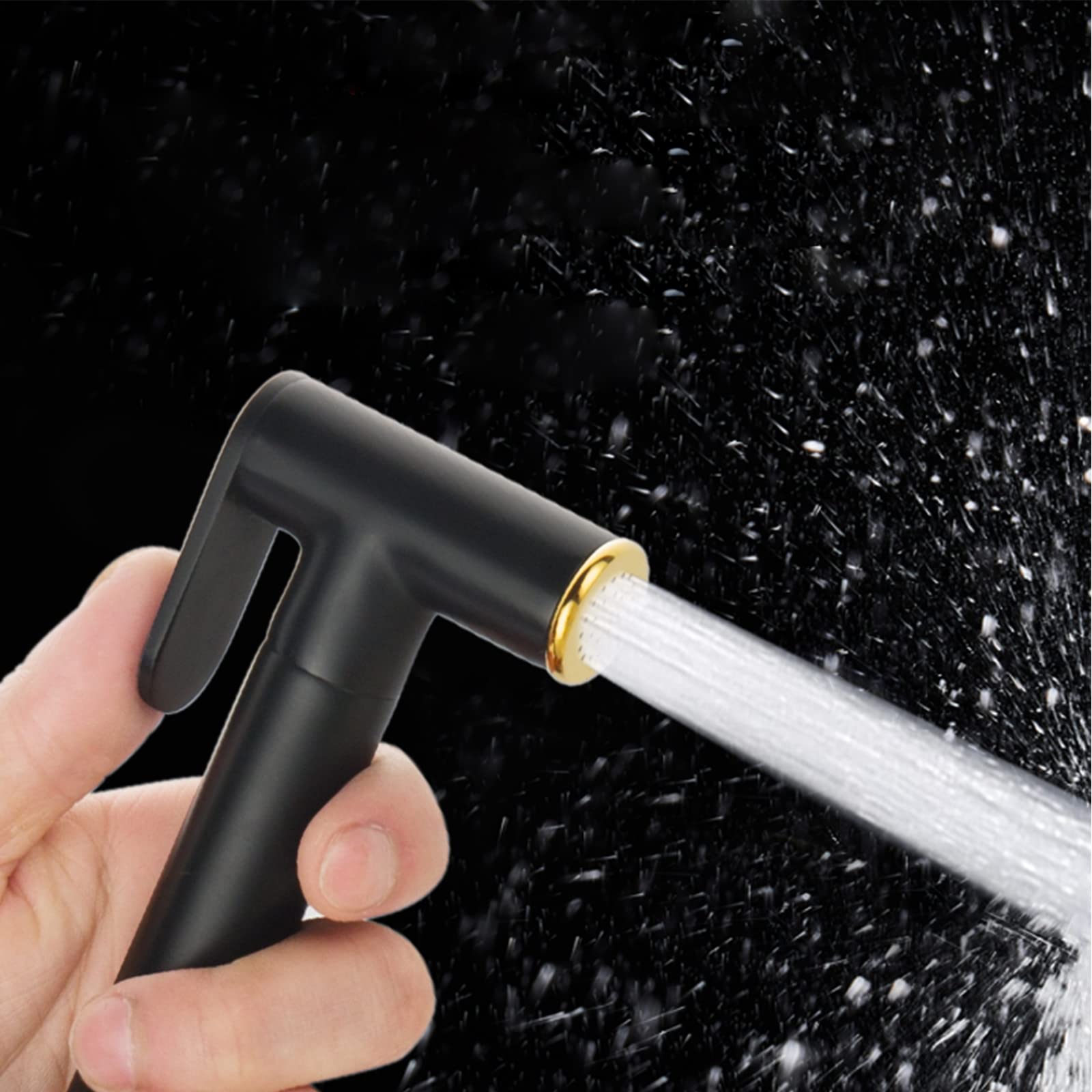 Handheld Bidet Sprayer, Wall Mounted Bidet Toilet Sprayer, Black Gold Hand Held Bidet With One-In-Two-Out Angle Valve And Spring Hose, Bathroom Hand Sprayer Kit For Toilet And Self-Cleaning,Type2