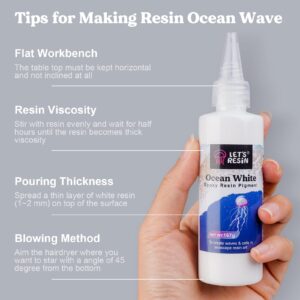 LET'S RESIN Ocean White Epoxy Resin Pigment 167g/5.89oz, High Concentrated Pigment Paste for Epoxy Resin & UV Resin, UV Resistant Opaque Pigment for Creates Cells & Lacing, 3D Flower Resin Coasters