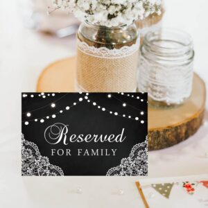 Reserved Signs, 10 Pack Tented Table Place Cards for Wedding, Parties, Receptions, Restaurant, and Celebrations, Reserved Signs for Tables, Reserved Signs for Wedding Chairs, 4 x 6 Inches.