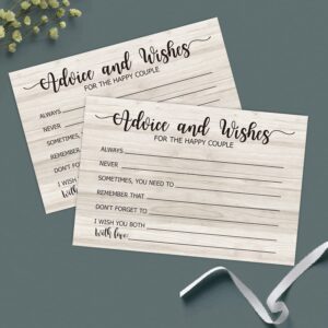 FARHTINANFX 50 Wedding Advice and Wishes Cards, for Bride and Groom Weddings, Brida Shower Activity, Advice and Wishes for The Happy Couple (4" x 6")