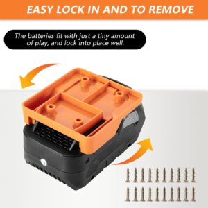 Crtbelfy Battery Holder for Ridgid AEG 18V Hyper Lithium Battery Wall Mount Battery Storage for Work Van, Shelf, Toolbox -5 Pack