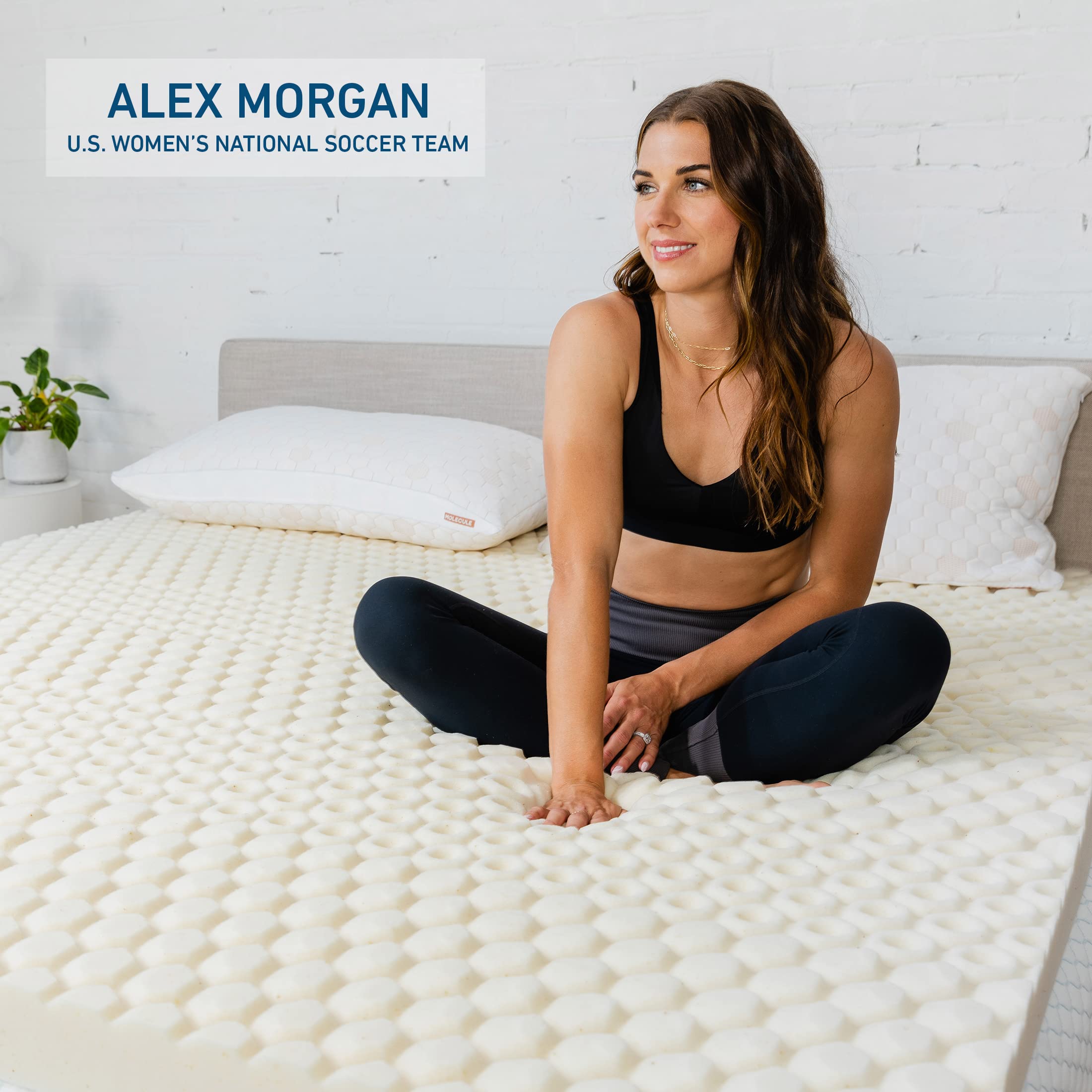 MOLECULE 3" CopperWELL Cooling Gel Infused Memory Foam Mattress Topper, Queen Cream