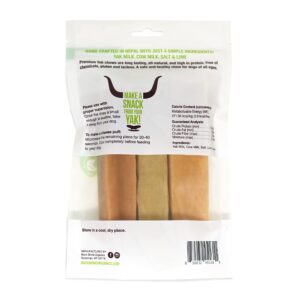 Buck Bone Organics Yak Cheese Chews for Dogs, All Natural Himalayan Yak Chew, Long Lasting Pet Treats, Odor Free, with Limited Ingredients (3 Ex Large Sticks)