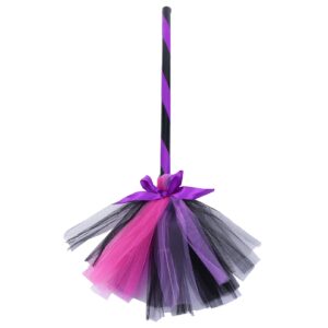 FOMIYES Halloween Witch Broom, Plastic Halloween Broom Toy, Witches Cosplay Broomstick Prop for Halloween Party Costume Accessories