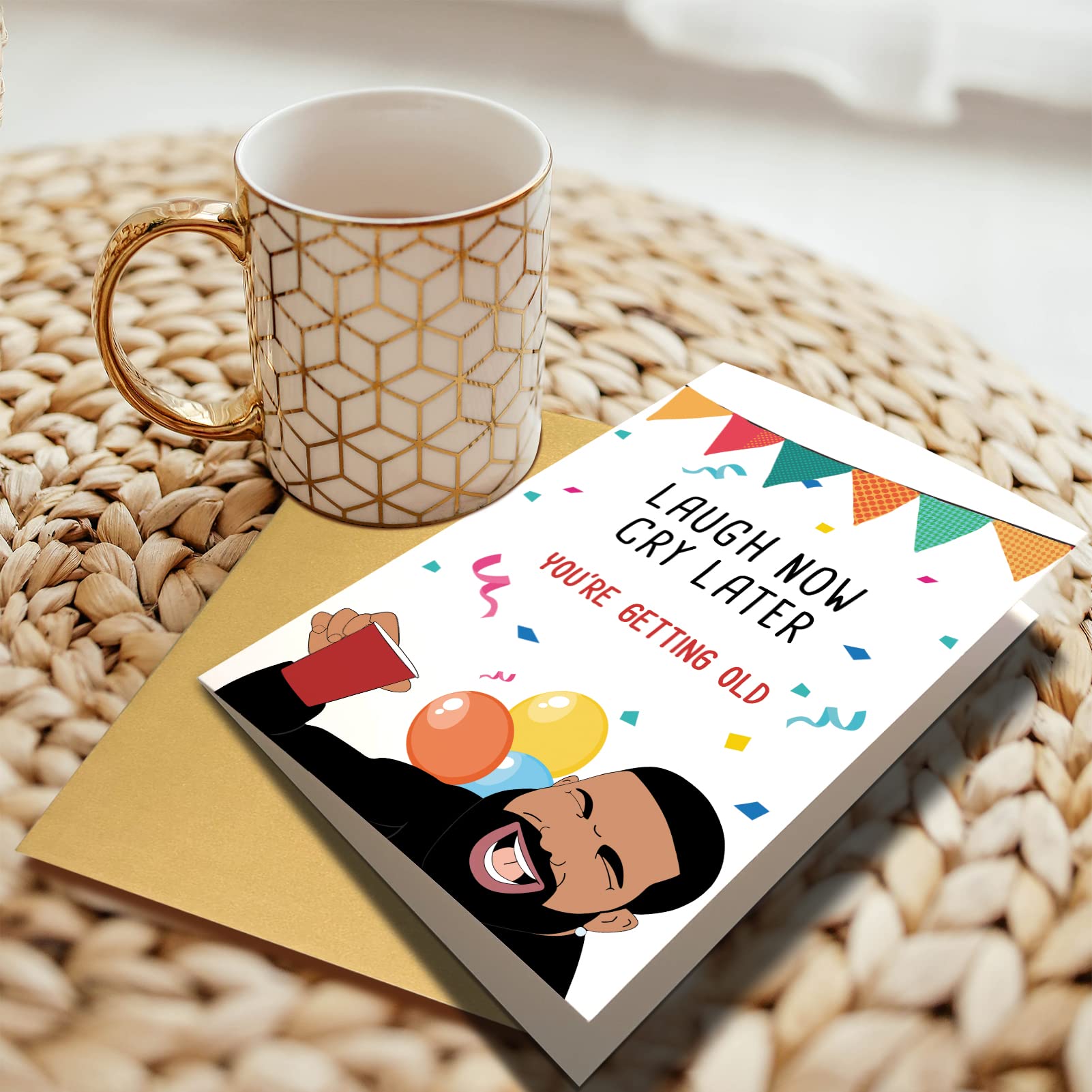 Chenive Funny Drake Happy Birthday Card, Hilarious Birthday Greeting Card for Him Her, Laugh Now Cry Later, You Are Getting Old Bday Card