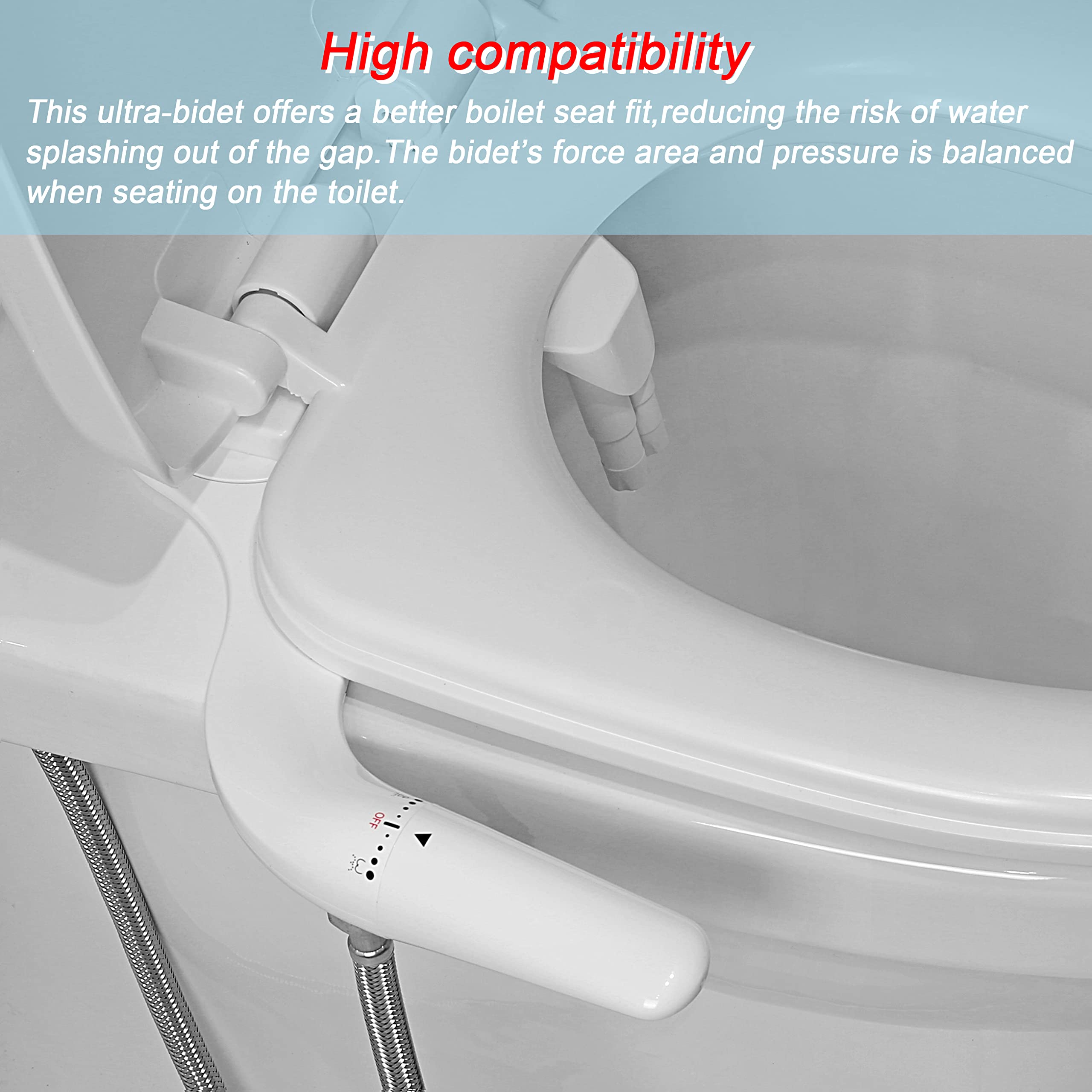 Bidet Attachment for Toilet - WITHLENT Ultra-Slim Bidet Non-Electric Dual Nozzle(Frontal & Rear Wash) Adjustable Water Pressure, Fresh Water Bidet Toilet Seat Attachment,Easy to Install