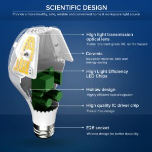 SANSI 6500 Lumens A21 LED Light Bulb, Bright 450W Equivalent E26 LED Bulb, 5000K Daylight Non-Dimmable 25,000-Hour Lifetime Safe 35W Bulb for Home Workspace