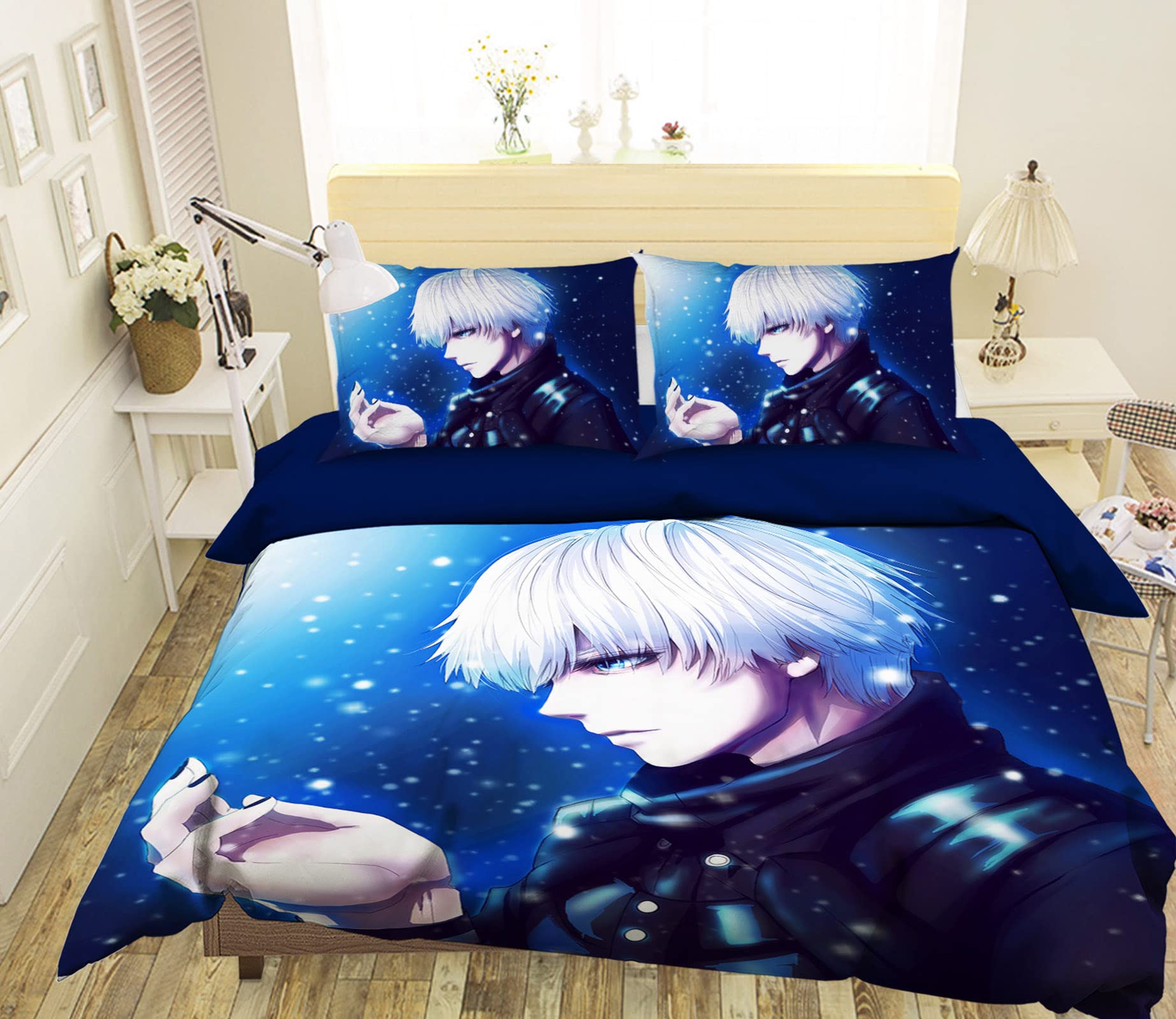 3D Tokyo Ghoul 2912 Japan Anime Game Bedding Pillowcases Quilt Duvet Cover Set Single Queen King | 3D Photo Bedding, AJ US Panda (Queen)