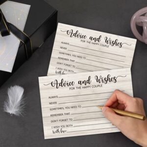 FARHTINANFX 50 Wedding Advice and Wishes Cards, for Bride and Groom Weddings, Brida Shower Activity, Advice and Wishes for The Happy Couple (4" x 6")