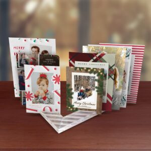 2-Pack Christmas Card Display & Organizer for Table Shelf Desk Mantel | Holds 60 Cards | Holder for Greeting Cards Birthday Cards Postcards & More! | Crystal Clear Solid Acrylic | Unique Teacher Gift