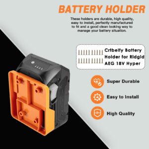 Crtbelfy Battery Holder for Ridgid AEG 18V Hyper Lithium Battery Wall Mount Battery Storage for Work Van, Shelf, Toolbox -5 Pack