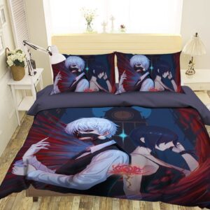 3D Tokyo Ghoul 3046 Japan Anime Game Bedding Pillowcases Quilt Duvet Cover Set Single Queen King | 3D Photo Bedding, AJ US Panda (Full)