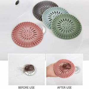 TFCFL 4 PCS Silicone Hair Stopper Shower Drain Strainer Hair Strainer for Bathroom, Bathtub, Laundry and Kitchen