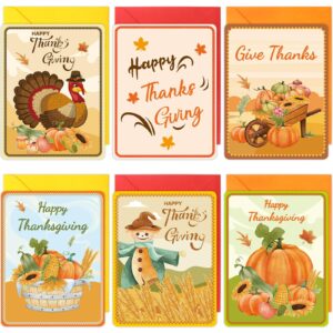 worldbazaar thanksgiving greeting cards with envelopes 24pcs watercolor thanksgiving day pumpkin turkey cards fall autumn thanksgiving party supplies