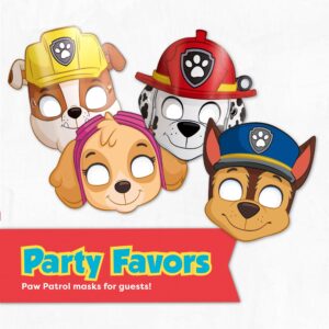 Unique Paw Patrol Birthday Decorations | Paw Patrol Party Supplies | With Paw Patrol Balloons, Tablecloth, Paw Patrol Plates, Napkins, Button | Serves 16 Guests