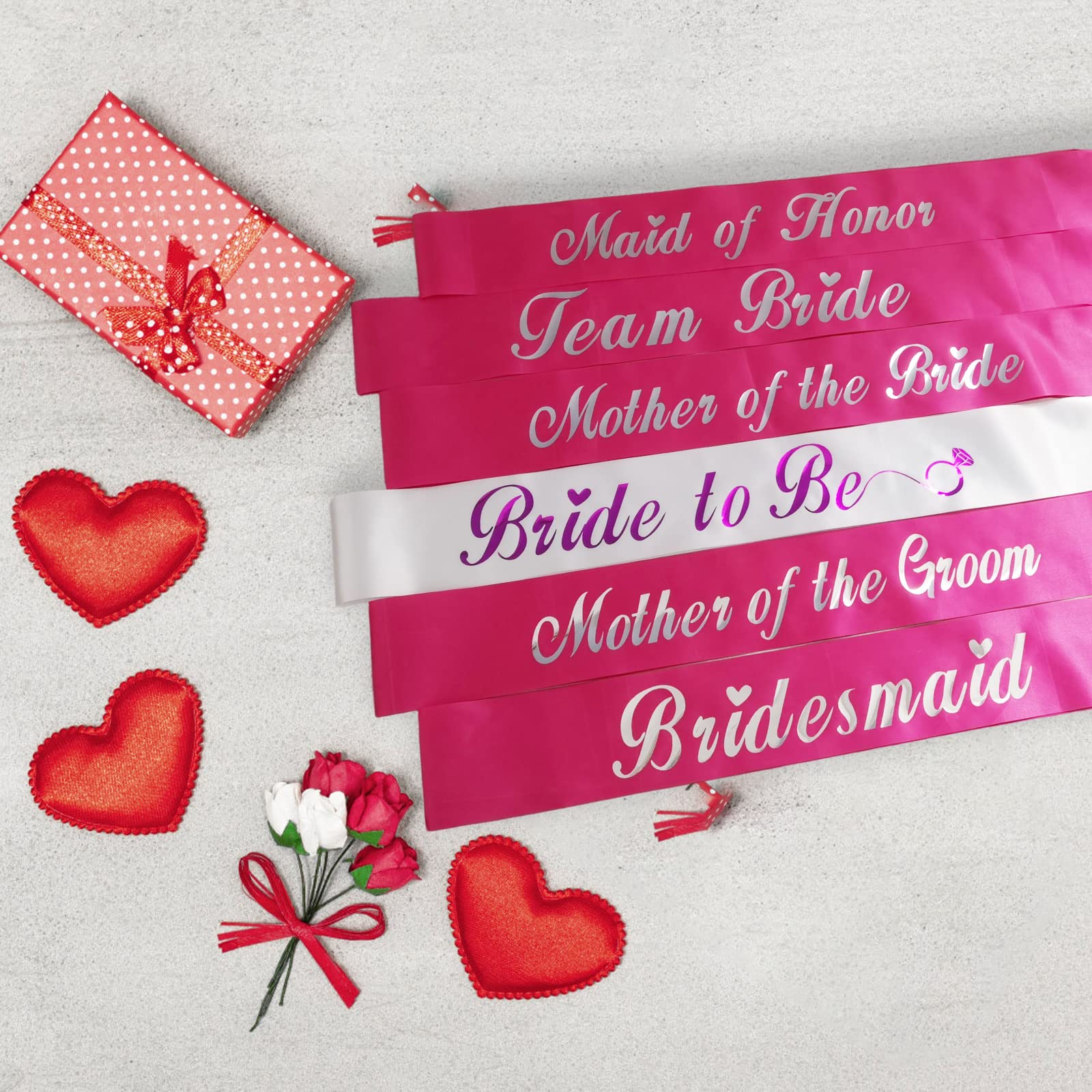 KETAOO Mother of the Bride Sash, Pink Sash for Mother of the Bride for Bridal Shower Favors Engagement or Wedding Party Accessories