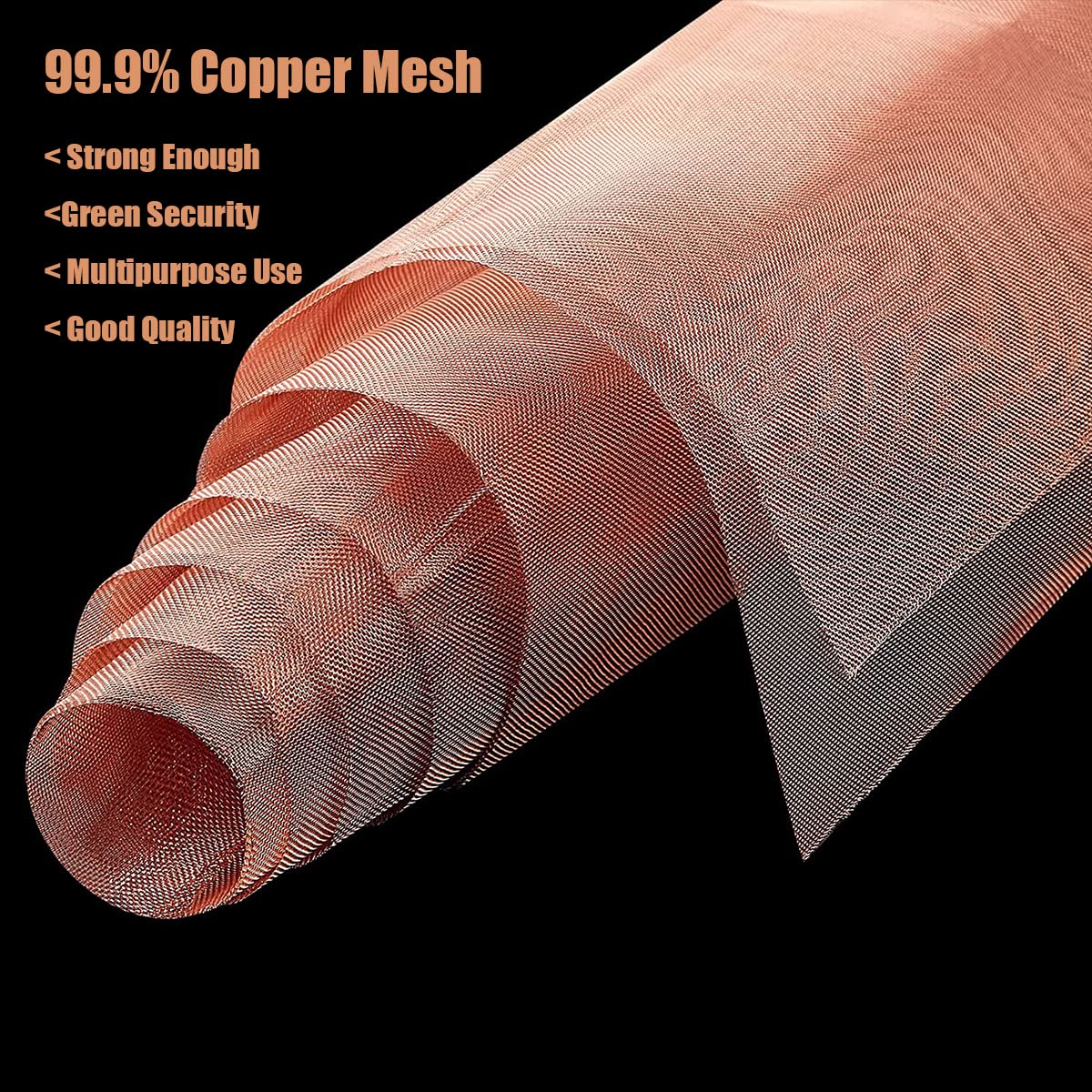 4 Pack 30 Mesh 99.9% Pure Copper Screen Woven Mesh Screen, Copper Mesh Cloth Fine Mesh, 5.9x19.68 Inch