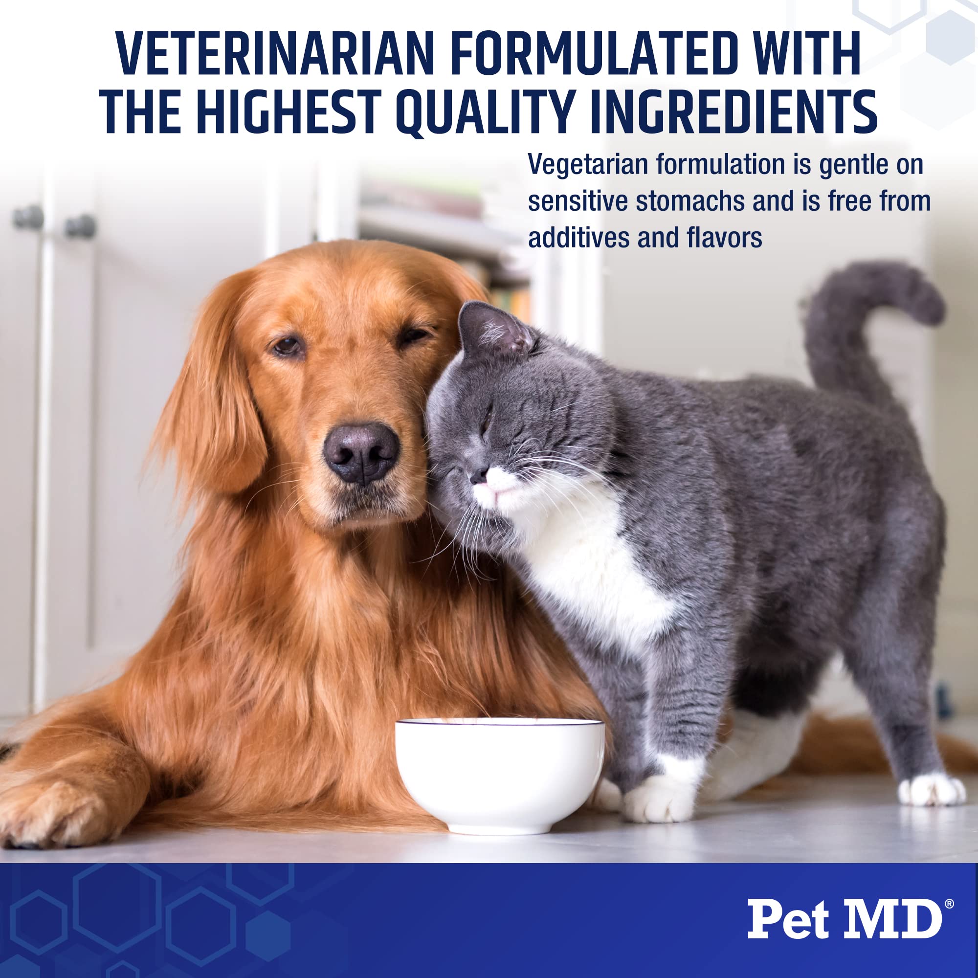 Pet MD Biotic Probiotics for Dogs & Cats - Prebiotic, Fiber, & Probiotic Powder - Gas, Constipation Relief, & Anti Diarrhea - Balance Digestive Flora & Restore Gut Health for Dogs & Cats - 2.12 oz