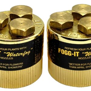 Fogg It Misting Watering Nozzles (2 Pack) 1/4 GPM - Super SuperFine Volume | Designed for misting delicate seedlings or for raising humidity around wilting plants. Made in the U.S.A. from solid brass