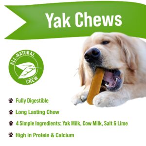 Buck Bone Organics Yak Cheese Chews for Dogs, All Natural Himalayan Yak Chew, Long Lasting Pet Treats, Odor Free, with Limited Ingredients (1 Large Stick)