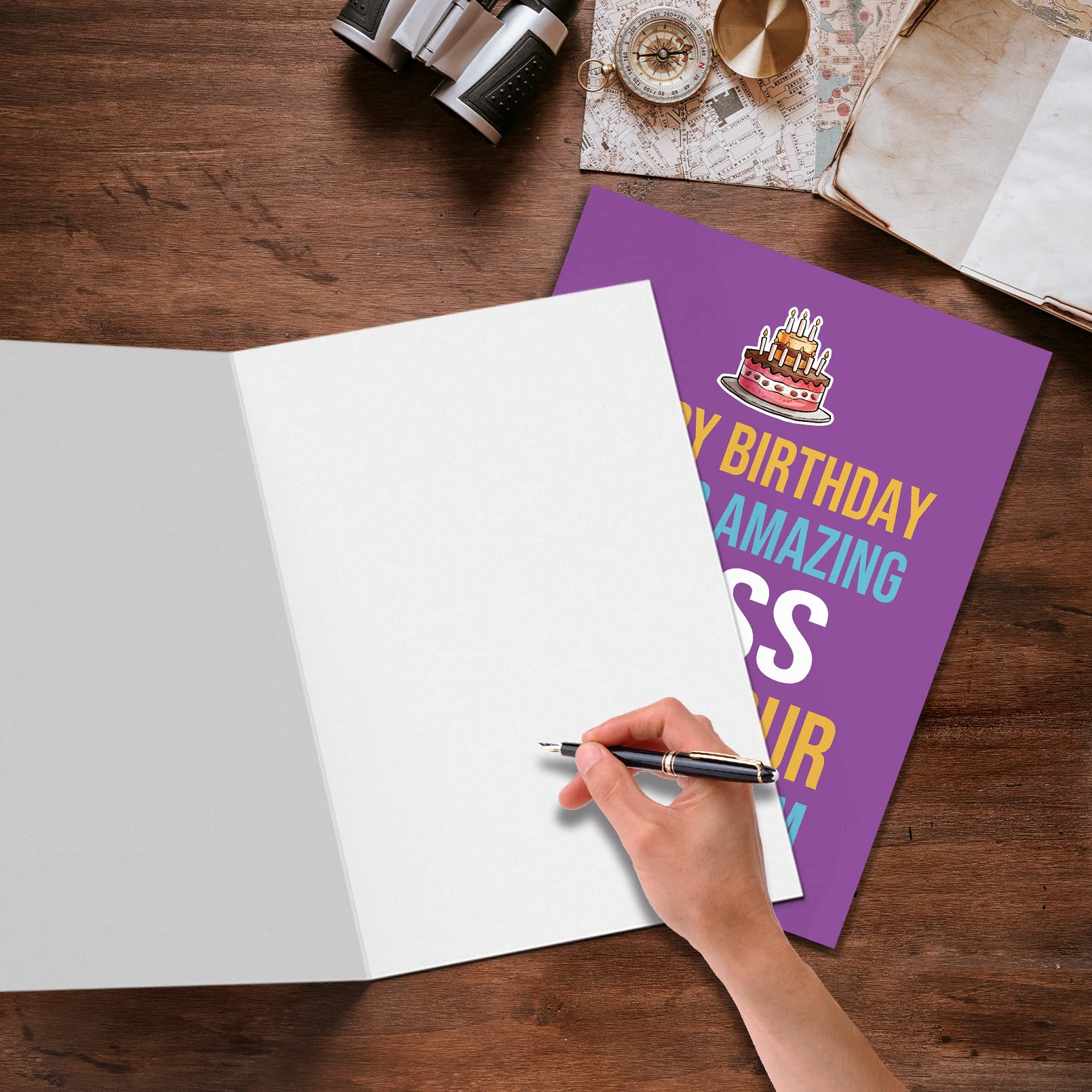 Qiliji Big Birthday Card for Boss, Happy Birthday Card from Your Amazing Team, Boss Birthday Party, Jumbo Bday Card