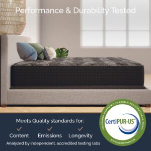 Loosh Full Size 12" Extra Firm Mattress Moisture Wicking Fabric, Cool Sleep - Inner Spring System & High-Density Foam Layers for Support & Comfort - CertiPUR-US Certified, Bed in Box