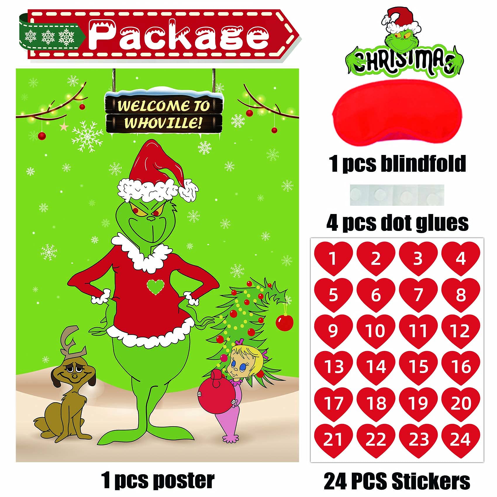 Jauntyhood Pin The Heart On The Christmas Game Christmas Games for Kids Christmas Party Games Christmas Games Party Outdoor/Christmas Games for The Christmas Party Decorations