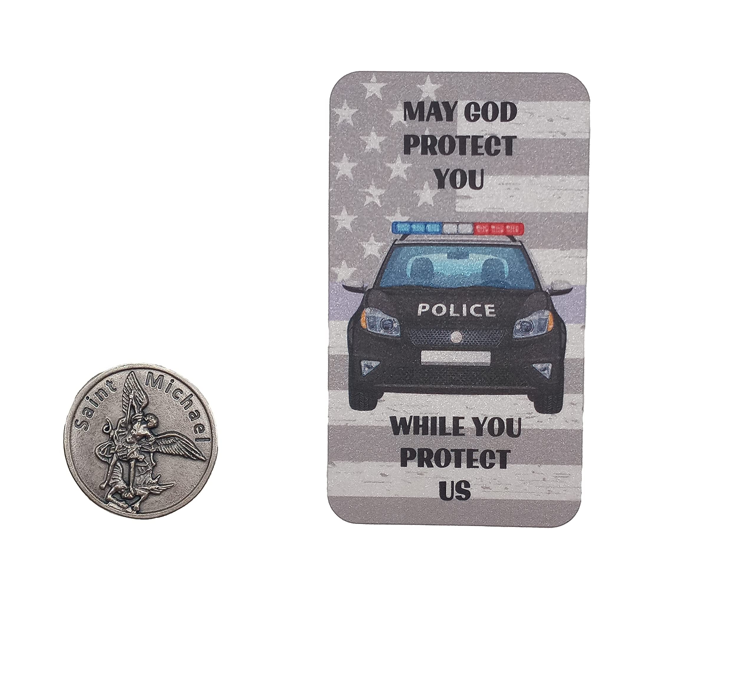 Saint Michael Police Token Set with Officers Holy Prayer Card