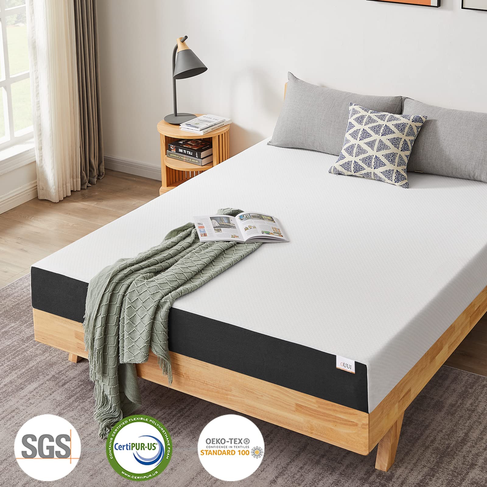 OUUI Full Size Mattress, 5 Inch Full Gel Memory Foam Mattress for Cool Sleep & Pressure Relief Breathable Cover Medium Firm Mattress in a Box, White, CertiPUR-US Certified