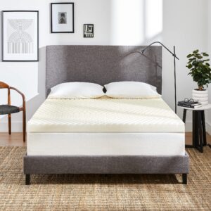 molecule 3" copperwell cooling gel infused memory foam mattress topper, queen cream