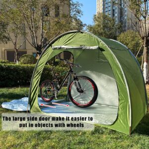 HuaKastro 80"Lx60"W Extra Large Waterproof Bike Cover Storage Tent for 4 Bikes w/ Dual Doors and Premium Aluminum Support Poles, UV-Proof 210D Oxford Fabric Shed, Easy Setup, Portable and Space Saving