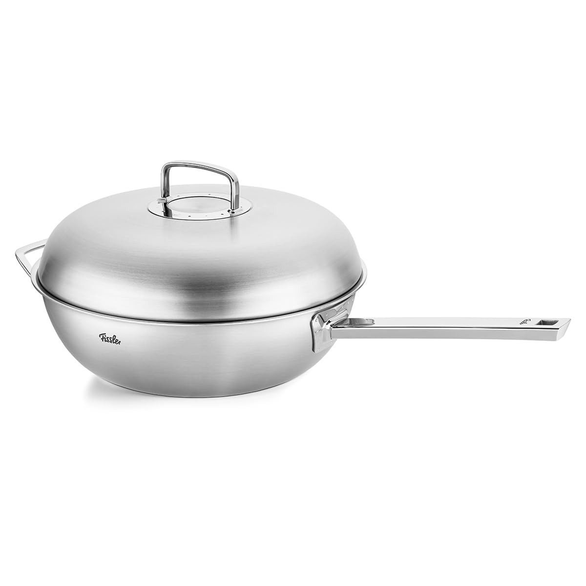 Fissler Original-Profi Collection Stainless Steel 12.6 Inch, 6.7 Quart Multi Ply Wok with High Dome Metal Lid