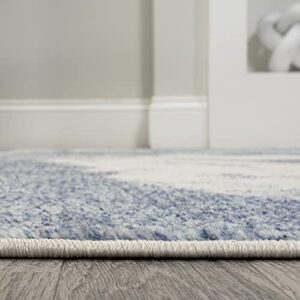 JONATHAN Y CTP200B-3 Petalo Abstract Two-Tone Modern Indoor Area-Rug, Contemporary Country Casual Easy-Cleaning,Bedroom,Kitchen,Living Room,Non Shedding 3 X 5, Blue/Cream