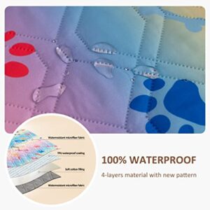 Waterproof Dog Bed Covers for Couch Protection Dog Pet Blanket Furniture Protector (68"x82",Colourful+Grey)