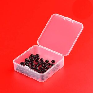 6 Pieces Small Plastic Box with Lids Square Plastic Containers Clear Plastic Boxes Craft Containers Plastic Beads Storage Containers Box for Beads Jewelry Small Items, 2.95x2.95x0.98 Inches