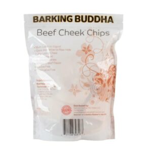 Barking Buddha Beef Cheek Chips | Extra Thick 2"-4" All Natural Rawhide Alternative No Hide Premium Dog Chew Strips | Natural Beef | 1LB Bag