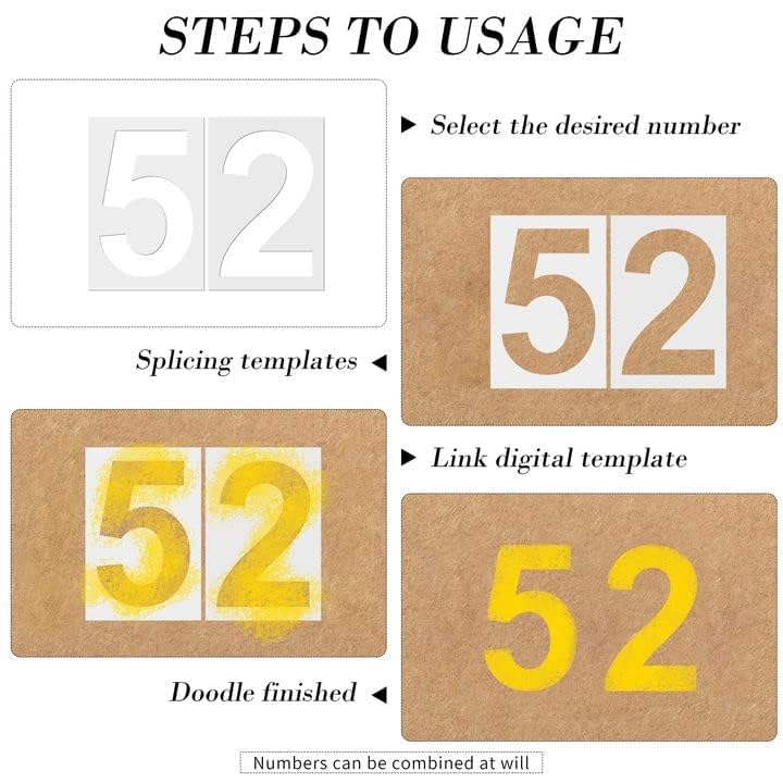 12 Inch Large Number Stencils Reusable Plastic Number Stencils Address Number Painting Stencils Templates for Mailbox Signs Home Address Number(Classic Style)