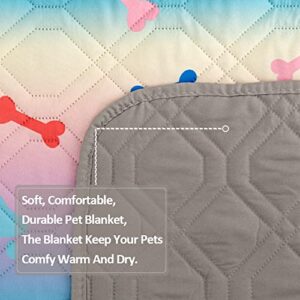 Waterproof Dog Bed Covers for Couch Protection Dog Pet Blanket Furniture Protector (68"x82",Colourful+Grey)