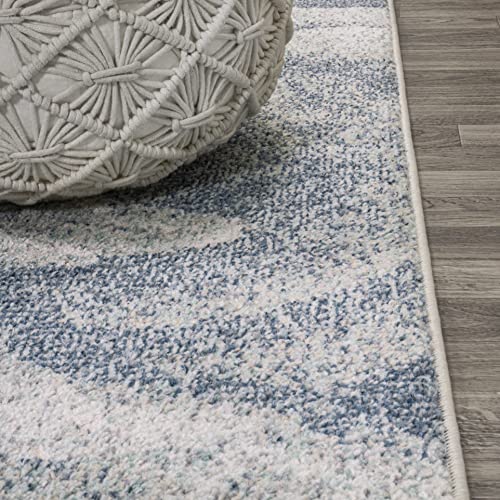 JONATHAN Y CTP200B-3 Petalo Abstract Two-Tone Modern Indoor Area-Rug, Contemporary Country Casual Easy-Cleaning,Bedroom,Kitchen,Living Room,Non Shedding 3 X 5, Blue/Cream