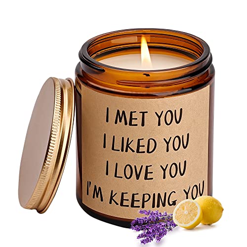 Gifts for Women, Birthday Gifts for Women, Funny Romantic Candles Gifts for Her,Anniversary Thanksgiving Christmas Mother's Day Gifts for Women Girlfriend Wife, Lavender Soy Scented Candles(7Oz)