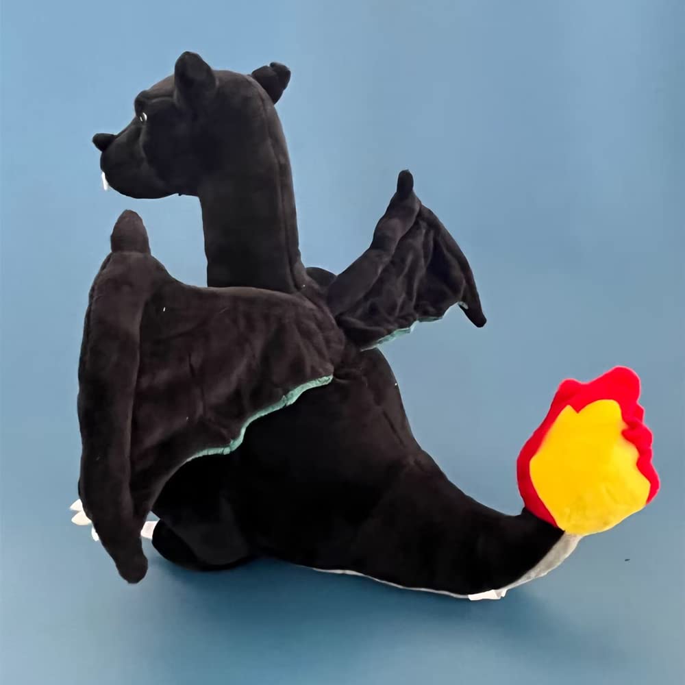 CHAOZI0Evil Winged, fire-Breathing Dragon Stuffed Animal Dinosaur Plush firedragon Toys, Throw Pillow, Companion for Boys and Girls, (Black)