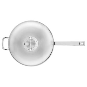 Fissler Original-Profi Collection Stainless Steel 12.6 Inch, 6.7 Quart Multi Ply Wok with High Dome Metal Lid