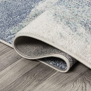 JONATHAN Y CTP200B-3 Petalo Abstract Two-Tone Modern Indoor Area-Rug, Contemporary Country Casual Easy-Cleaning,Bedroom,Kitchen,Living Room,Non Shedding 3 X 5, Blue/Cream