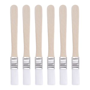 uxcell 0.5" width small paint brush nylon bristle with wood handle painting tool for wall, door, cabinets, furniture, fences, white 6pcs